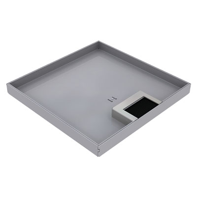 Produktbild DBK 210 151  -  Doppelboden-Auslass DBK 210 inkl. Deckel mit Kante, 15mm Vertiefung und 1 Bürstenauslass